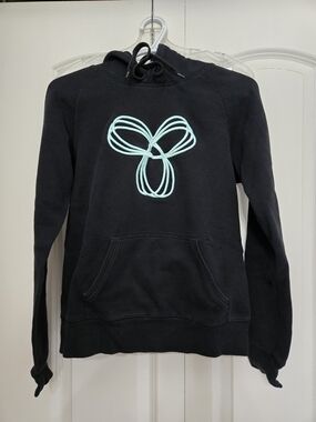 TNA Black Women's Hoodie with Mint Embroidered Design Size S
